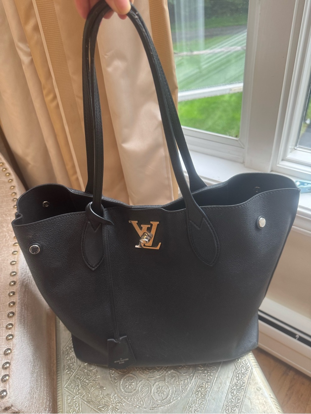 Louis Vuitton LockMe Go Noir Leather Tote